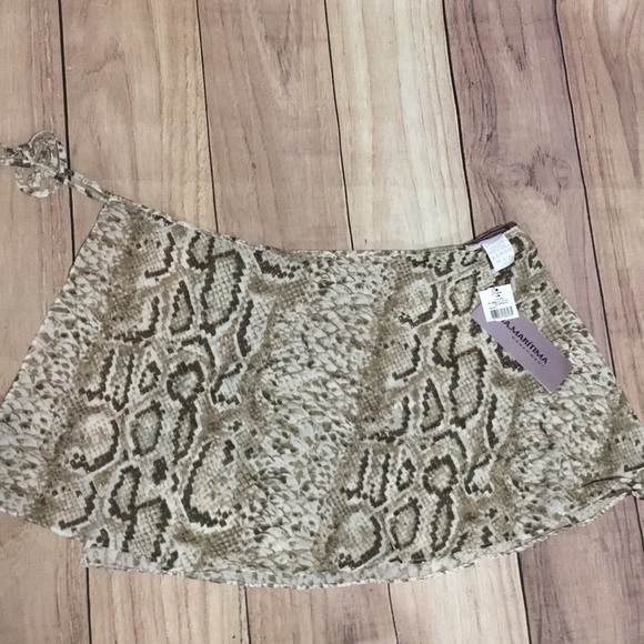 NWT Cia Maritima & Agua Doce CoverUp Bundle snakprint Skirt & Long Sleeve Top - Picture 3 of 6